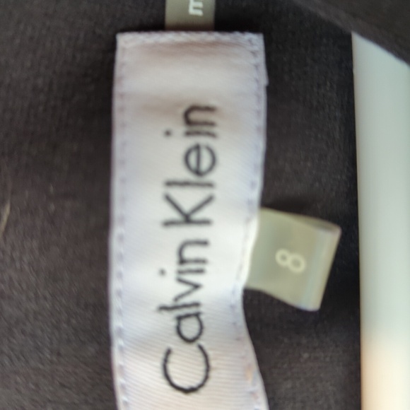 Calvin Klein Side-Ruched‎ Gold Accent Buckle Black Sheath Dress Size 8 - Picture 4 of 6